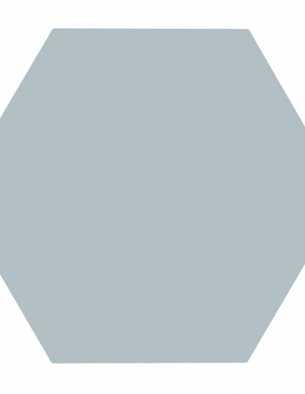 Carrelage uni hexagonal bleu en grès cérame de 10 mm d'épaisseur