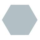 Carrelage uni hexagonal bleu en grès cérame de 10 mm d'épaisseur
