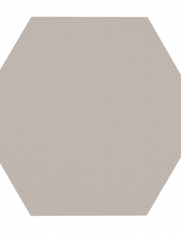 Sechseckige Fliese einfarbig grau Steinzeug 10 mm dick