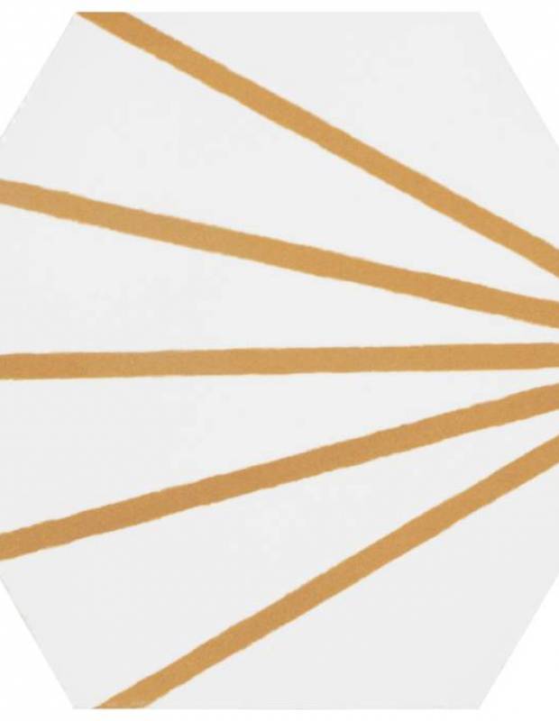 Carrelage hexagonal - design vintage - mat à motif jaune - ME9507011