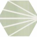 Carrelage hexagonal design vintage - mat à motif vert - ME9507009