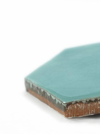 Faïence murale type artisanale carré, couleur turquoise