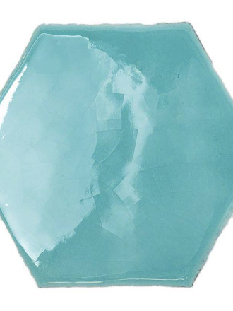 Faïence murale type artisanale carré, couleur turquoise