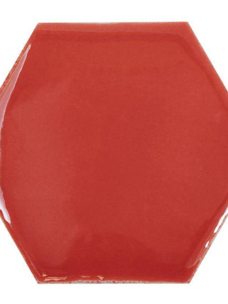 Tomette artisanale hexagonale rouge carmin, carreau mural