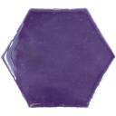 Violette handgearbeitete Tomette, sechseckiges Format 10 × 11,5 cm