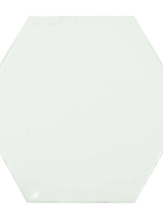 Carrelage hexagonal mural blanc mat style artisanal CE1406047