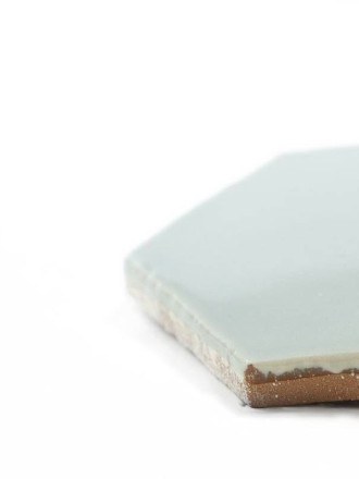 Carrelage mural hexagonal gris émaillé au style artisanal CE1406045