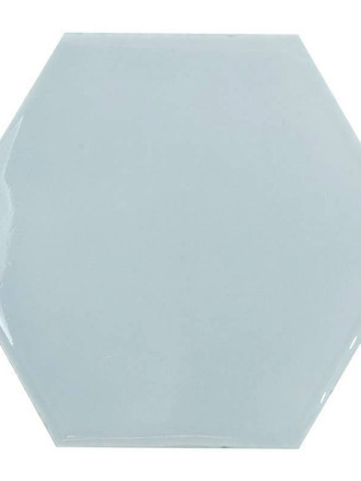 Carrelage mural hexagonal gris émaillé au style artisanal CE1406045