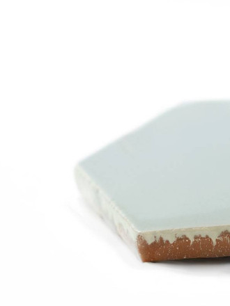 Carrelage gris-bleu pâle hexagonal mural style artisanal CE1406043