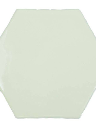 Carrelage hexagonal mural blanc crème style artisanal CE1406039