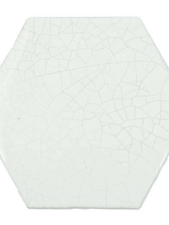 Carrelage hexagonal mural blanc craquelé style artisanal CE1406038