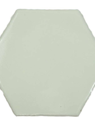 Carrelage hexagonal mural blanc ivoire style artisanal CE1406034