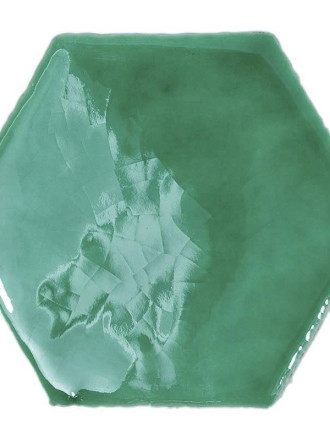 Carrelage hexagonal mural vert chlorophylle style artisanal CE1406046