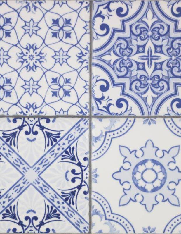 Carrelage mural azulejo bleu patchwork - AR3501001