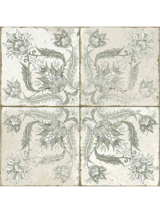 Retro-Fliese antiker Look 45 × 45 cm grünes Dekor - FS1146002