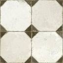 Carrelage aspect octogonal ancien 45x 45cm blanc et noir - FS1145001