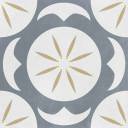 Carrelage imitation carreau de ciment décor gris et jaune - AR1144003