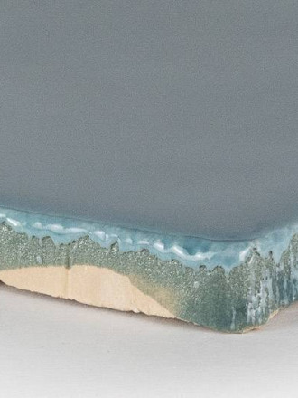 Carrelage carré bleu, style artisanal terre cuite émaillée