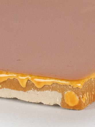 Carreau artisanal mur carré orange, terre cuite émaillée