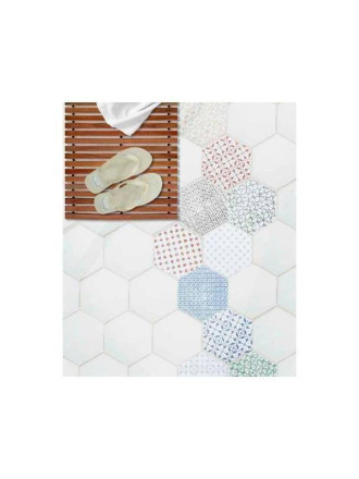 Carrelage tomette hexagonale blanc pur style artisanal HE0811001