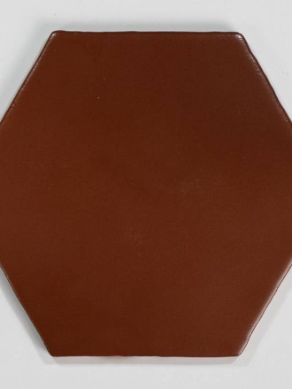 Carrelage tomette hexagonale rouge unie style artisanal HE0811005