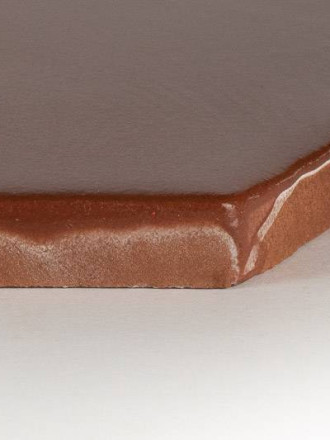 Carrelage tomette hexagonale rouge unie style artisanal HE0811005