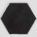 Fliese sechseckig matt schwarz 15 × 15 cm - HE0811007