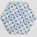 Carrelage hexagonal mat bleu 15 x 15 cm - HE0811010