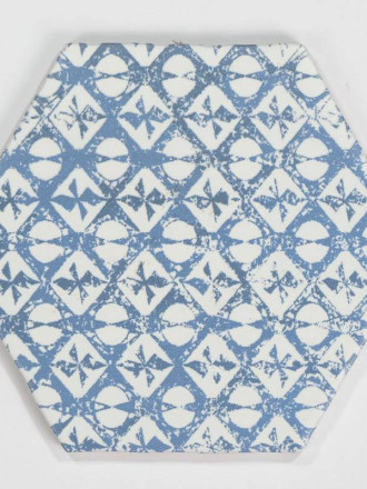 Fliese sechseckig matt blau 15 × 15 cm - HE0811010