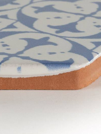 Fliese sechseckig matt blau 15 × 15 cm - HE0811010