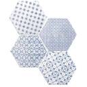 Carrelage hexagonal mat bleu 15 x 15 cm - HE0811010