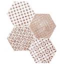 Carrelage hexagonal mat grenat 15 x 15 cm - HE0811011