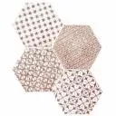 Fliese sechseckig matt granatrot 15 × 15 cm - HE0811011