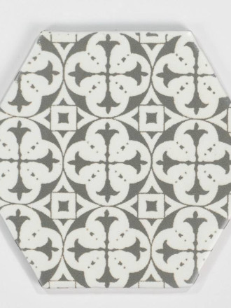 Fliese sechseckig matt schwarz 15 × 15 cm - HE0811013