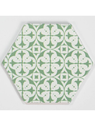 Fliese sechseckig matt grün 15 × 15 cm - HE0811014