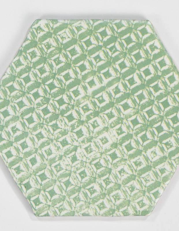 Fliese sechseckig matt grün 15 × 15 cm - HE0811014