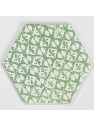 Fliese sechseckig matt grün 15 × 15 cm - HE0811014