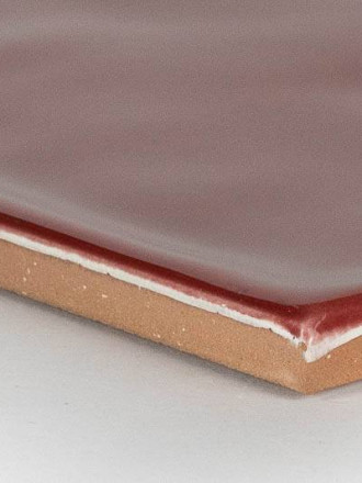 Carrelage 15 x 15 cm martelé carmin à effet artisanal - LU7404055