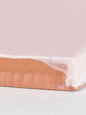 Faience murale de style "artisan" 7,5 X 15 cm rose - AN0802024