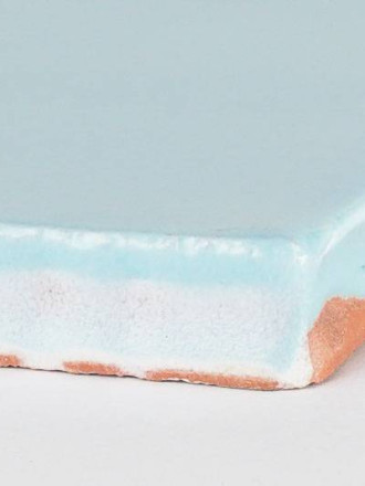 Faience murale style "artisan" 7,5 X 15 cm bleu ciel - AN0802030