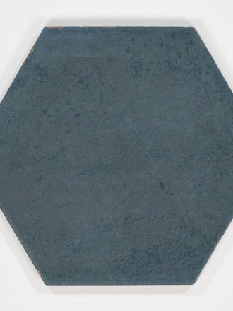 Carrelage en grès cérame hexagonale bleu finition satinée