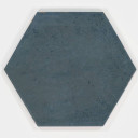 Carrelage en grès cérame hexagonale bleu finition satinée