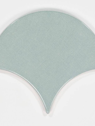 Carrelage en écaille faience de couleur bleu-vert - MO0811008