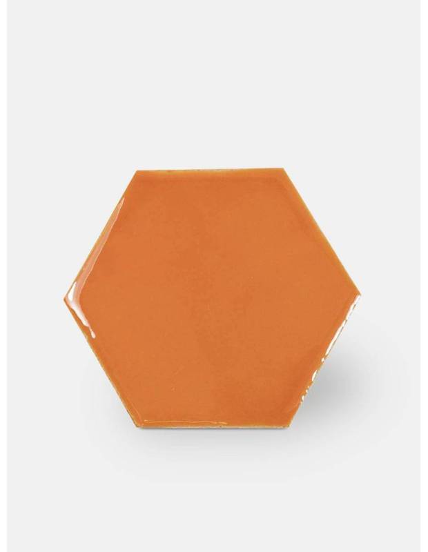 Carrelage hexagonal mural orange vif style artisanal CE1406036