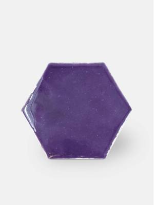 Violette handgearbeitete Tomette, sechseckiges Format 10 × 11,5 cm