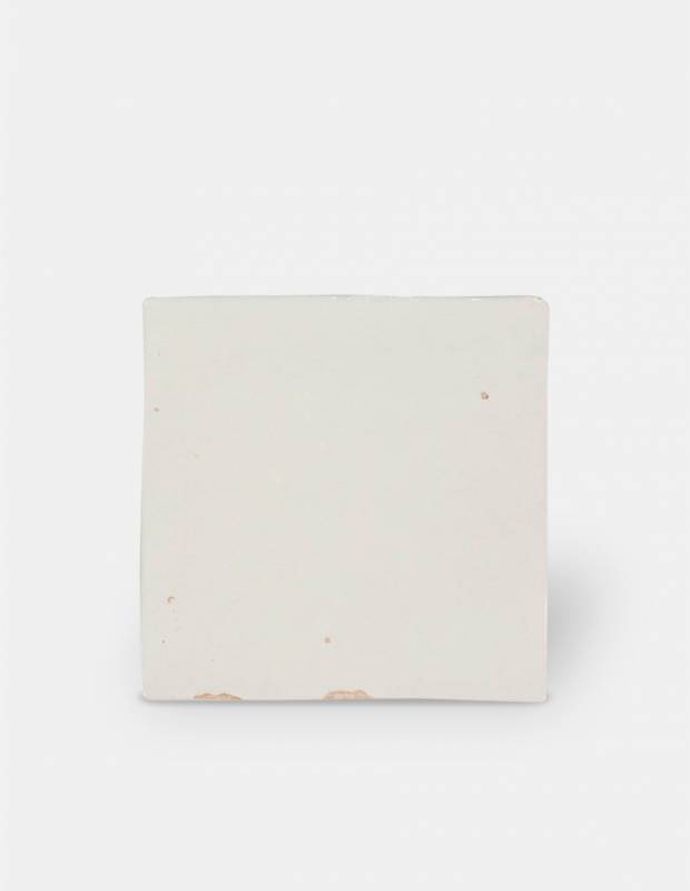 Zellij weiß glänzend handwerklicher Stil 12,5 × 12,5 cm - ZE5901002