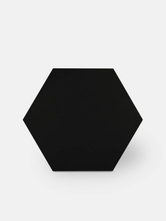 Carrelage uni hexagonal noir en grès cérame de 10 mm d'épaisseur