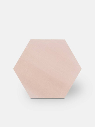 Carrelage uni hexagonal rose en grès cérame de 10 mm d'épaisseur