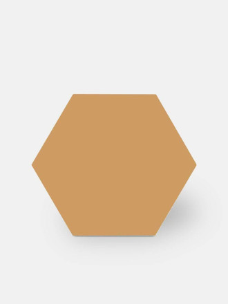 Carrelage uni hexagonal jaune moutarde en grès cérame de 10 mm d'épaisseur