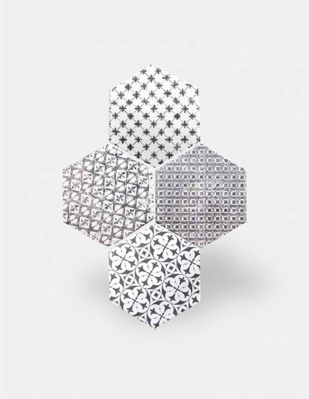 Carrelage hexagonal mat noir 15 x 15 cm - HE0811013